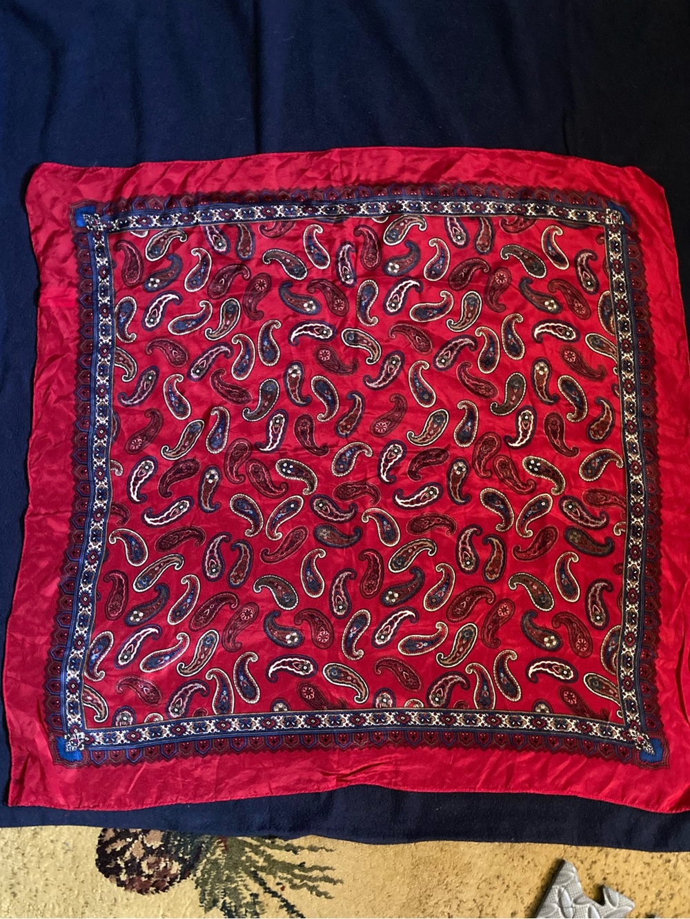 Red silk paisley scarf Jacqueline Ferrar